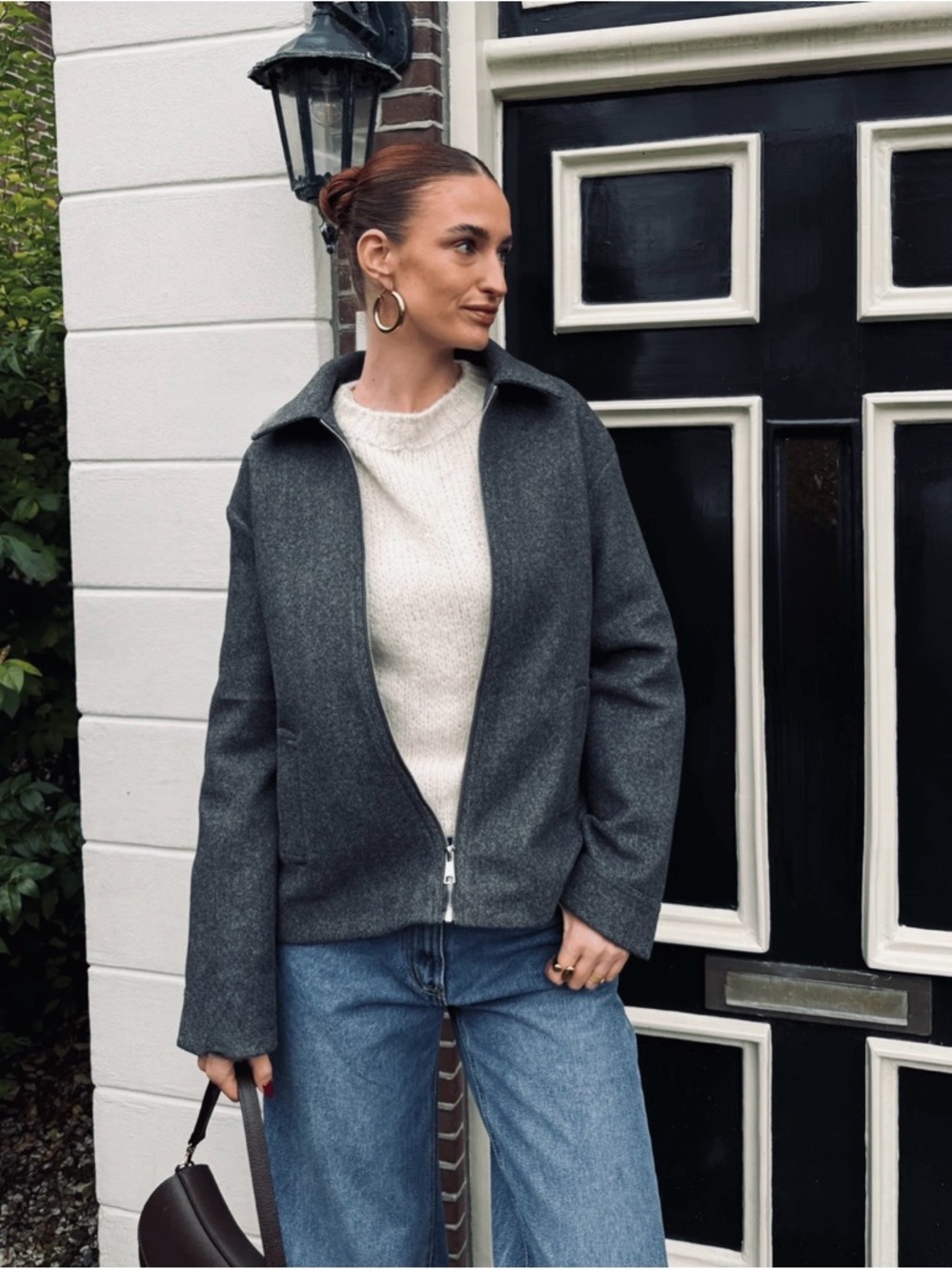 Dark Gray Zip-Front Jacket